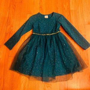 Hanna Andersson Teal and Gold Kids Dress